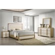 Best Quality Furniture Natural Wood Queen Bedroom Set with LED Headboard