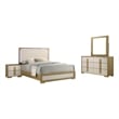 Best Quality Furniture Natural Wood Queen Bedroom Set with LED Headboard