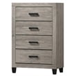Best Quality Furniture Light Gray Wood 5 Pc Bedroom Set with King Panel Bed