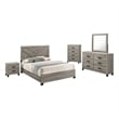 Best Quality Furniture Light Gray Wood 5 Pc Bedroom Set with Full Panel Bed