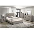 Best Quality Furniture Light Gray Wood 6 Pc Bedroom Set with Full Panel Bed