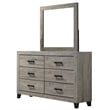 Best Quality Furniture Light Gray Wood 6 Pc Bedroom Set with Full Panel Bed