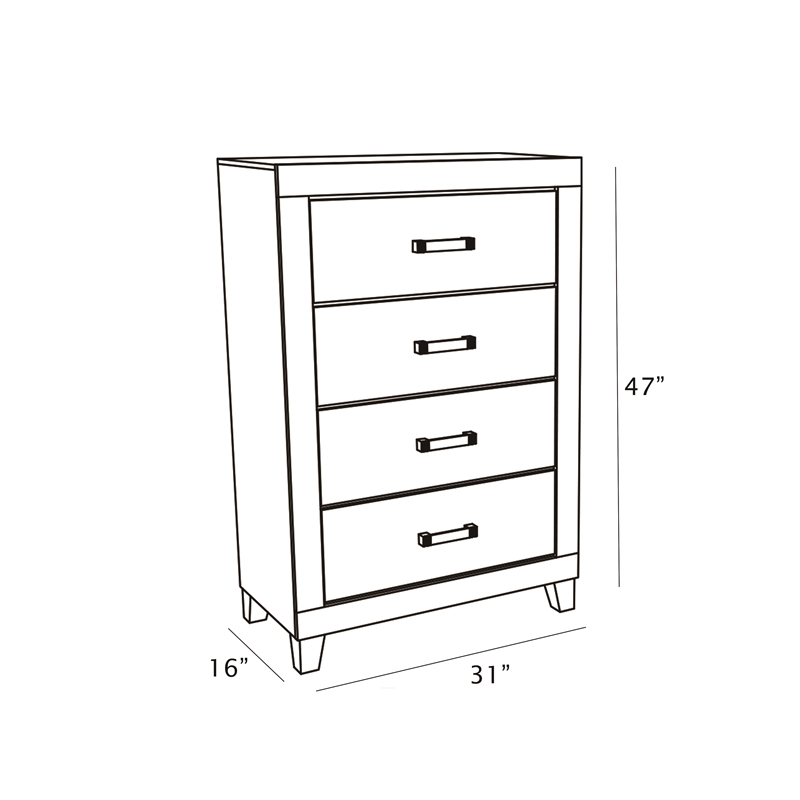 Best Quality Furniture Light Gray Wood 5 Pc Bedroom Set with Queen Panel Bed