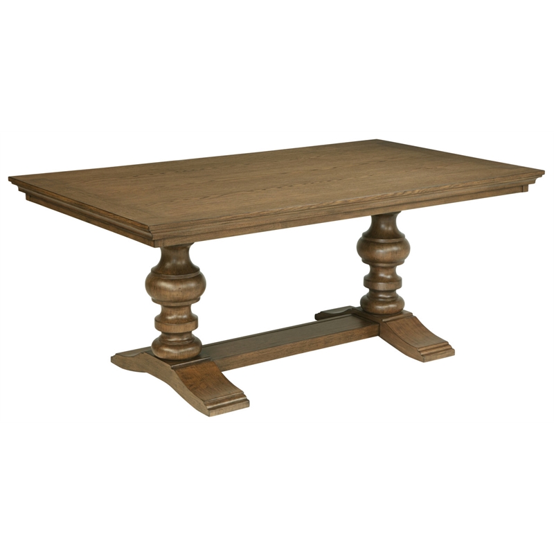 Best Quality Furniture Brown Oak Wood Dining Set with Gray Side Chairs