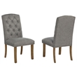 Best Quality Furniture Brown Oak Wood Dining Set with Gray Side Chairs