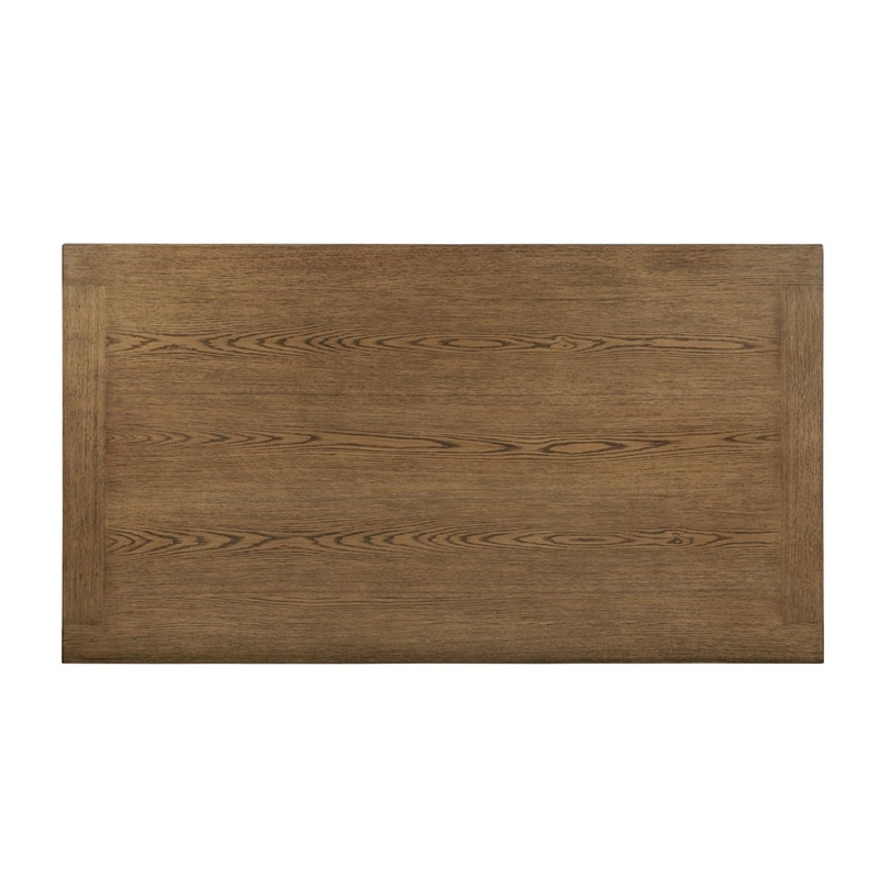 Best Quality Furniture Brown Oak Wood Dining Table with Textured Grain Top