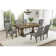 Best Quality Furniture Rustic Oak Wood Dining Set with Mixed Gray Chairs