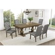Best Quality Furniture Rustic Oak Wood Dining Set with Gray Side Chairs