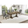 Best Quality Furniture Rustic Oak Wood Dining Set with Gray Wing Back Chairs