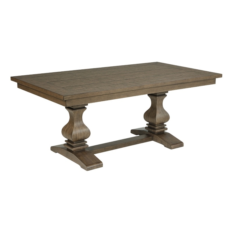 Best Quality Furniture Rustic Oak Wood Dining Table with Textured Grain Top