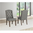 Best Quality Furniture Linen Fabric Upholstered Wing Back Chairs in Gray