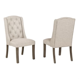 Best Quality Furniture Linen Fabric Upholstered Wing Back Chairs in Beige