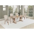 Best Quality Furniture Rustic Light Oak Wood Dining Set with Beige Linen Chairs