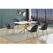 Best Quality Furniture Glass with White Marble Wrap Dining Set and Gray Chairs