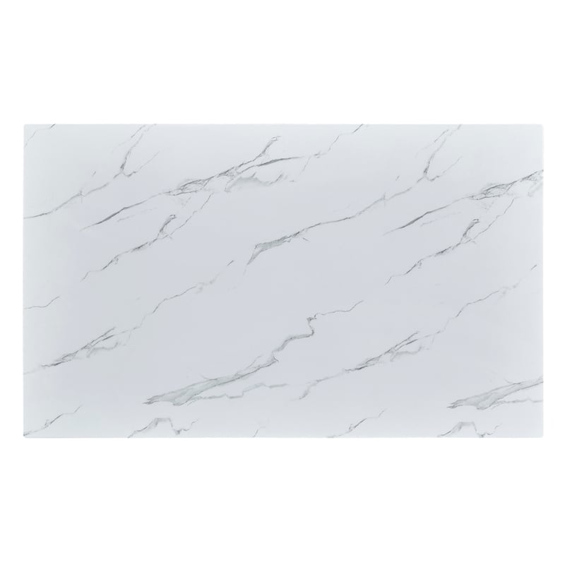 Best Quality Furniture Glass with White Marble Wrap Dining Set and Cream Chairs