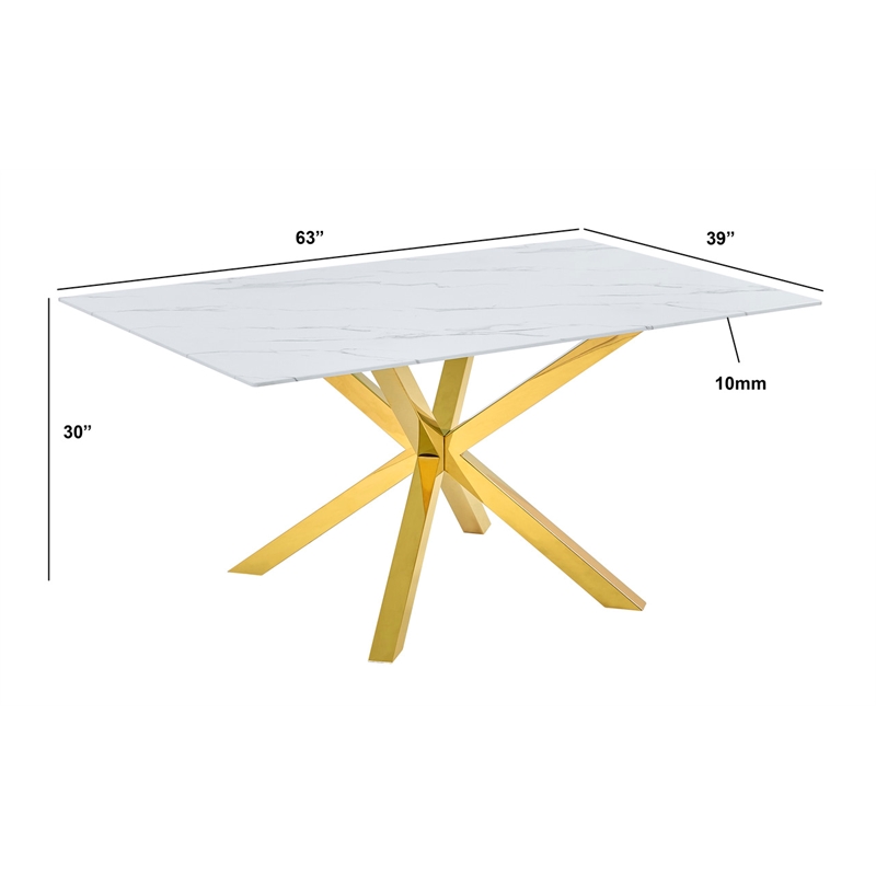 Best Quality Furniture White Marble Wrap Glass Dining Set with Velvet Chairs