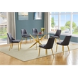 Best Quality Furniture Clear Glass Dining Set with Velvet Upholstered Chairs