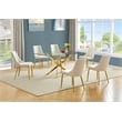 Best Quality Furniture Clear Glass Dining Set with Velvet Upholstered Chairs
