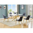 Best Quality Furniture White Marble Wrap Glass Dining Set with Velvet Chairs
