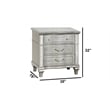 Best Quality Furniture Silver Embossed Wood Bedroom Set with Queen Panel Bed