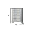 Best Quality Furniture Glam Glitter & Silver Embossed Wood Dresser Chest