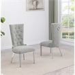 Best Quality Furniture Button Tufted Boucle Fabric Side Chairs in Rich Gray