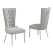 Best Quality Furniture Button Tufted Boucle Fabric Side Chairs in Rich Gray