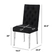 Best Quality Furniture Button Tufted Side Chairs in Black Boucle Fabric