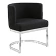 Best Quality Furniture Single Chair with Black Boucle Fabric and Chrome Base