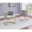 Best Quality Furniture Single Chair with Rich Gray Boucle Fabric and Chrome Base