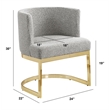 Best Quality Furniture Single Chair with Rich Gray Boucle Fabric and Chrome Base