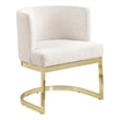 Best Quality Furniture Single Chair with Cream Boucle Fabric and Chrome Base