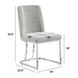 Best Quality Furniture Rich Gray Boucle Fabric Side Chairs with Chrome Sled Base