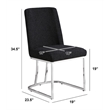 Best Quality Furniture Black Boucle Fabric Side Chairs with Chrome Sled Base