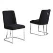Best Quality Furniture Black Boucle Fabric Side Chairs with Chrome Sled Base