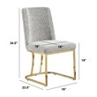 Best Quality Furniture Rich Gray Boucle Fabric Side Chairs with Chrome Sled Base