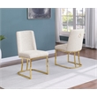 Best Quality Furniture Cream Boucle Fabric Side Chairs with Chrome Sled Base