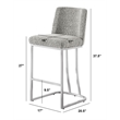 Best Quality Furniture Rich Gray Boucle Fabric Counter Chairs with Chrome Base