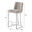 Best Quality Furniture Gray Boucle Fabric Counter Chairs with Chrome Base