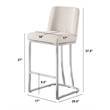 Best Quality Furniture Cream Boucle Fabric Counter Chairs with Chrome Base