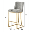Best Quality Furniture Rich Gray Boucle Fabric Counter Chairs with Chrome Base