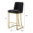 Best Quality Furniture Black Boucle Fabric Counter Chairs with Chrome Base