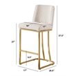 Best Quality Furniture Cream Boucle Fabric Counter Chairs with Chrome Base