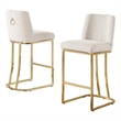 Best Quality Furniture Cream Boucle Fabric Counter Chairs with Chrome Base