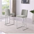 Best Quality Furniture Rich Gray Boucle Fabric Barstools with Chrome Base