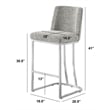 Best Quality Furniture Rich Gray Boucle Fabric Barstools with Chrome Base