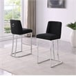 Best Quality Furniture Black Boucle Fabric Barstools with Chrome Base