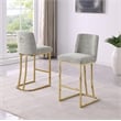 Best Quality Furniture Rich Gray Boucle Fabric Barstools with Chrome Base