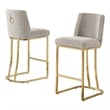 Best Quality Furniture Gray Boucle Fabric Barstools with Chrome Base