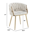 Best Quality Furniture Braided Accent Chairs in Cream Teddy Boucle Fabric